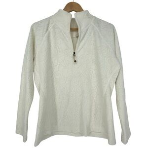 Royal Robbins cream - off-white 1/4 zip fleece pullover wms sz med